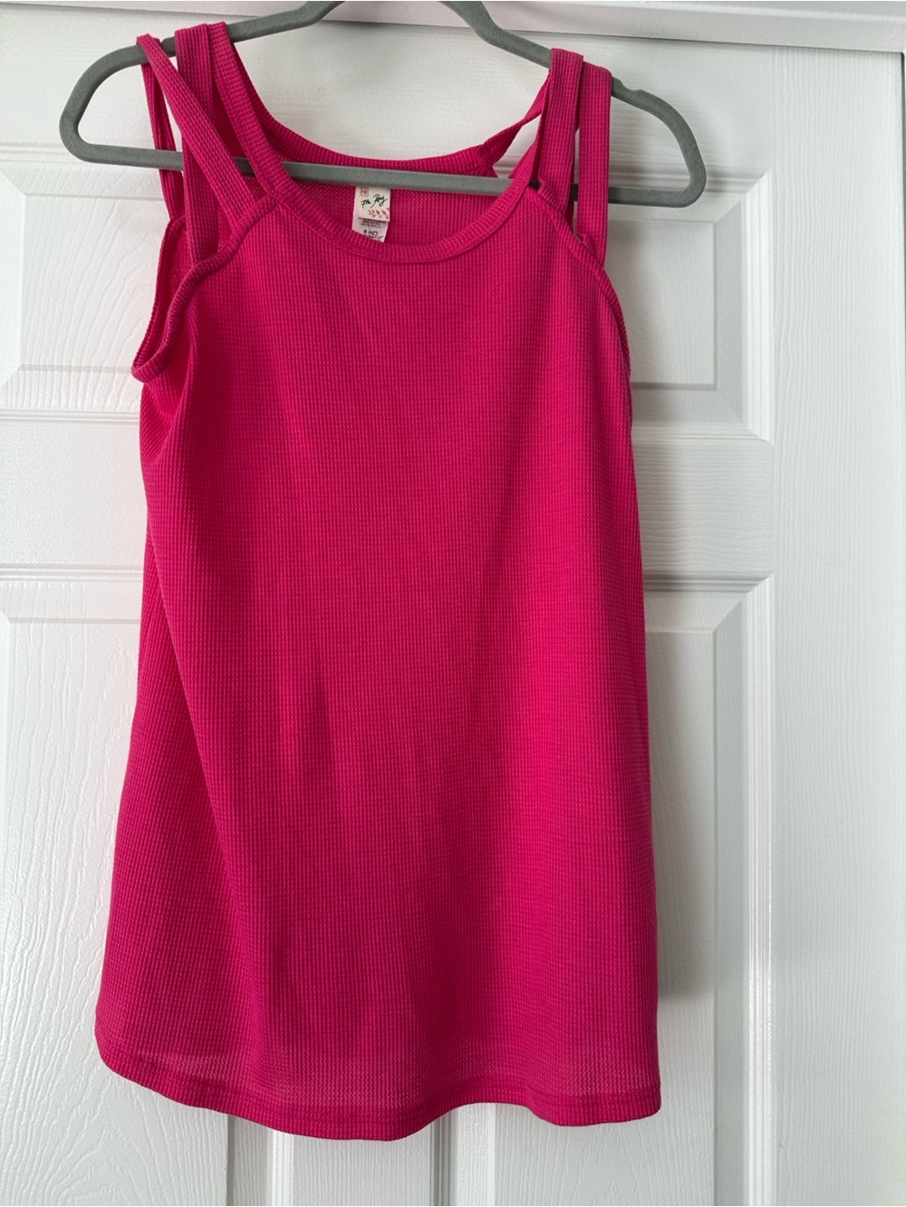 7th Ray Hot Pink Waffle-Knit Tank